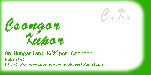 csongor kupor business card